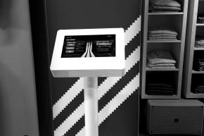 Adidas logo and kiosk