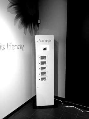 TELUS Charging Station black and white